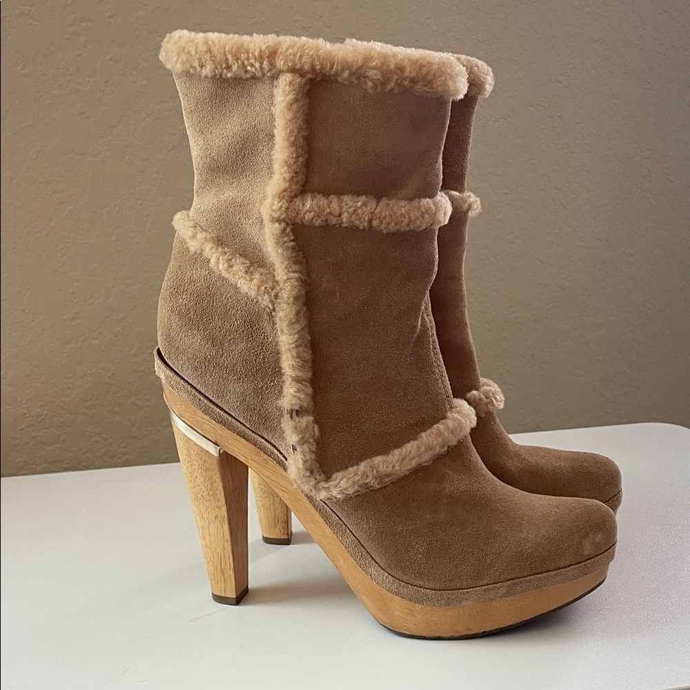 Diane Von Furstenburg suede and shearling boots